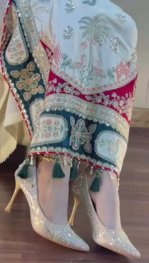 ETHNIC INSPIRED Luxury Kaftan Silk 3-Piece | Fully Heavy Embroidered