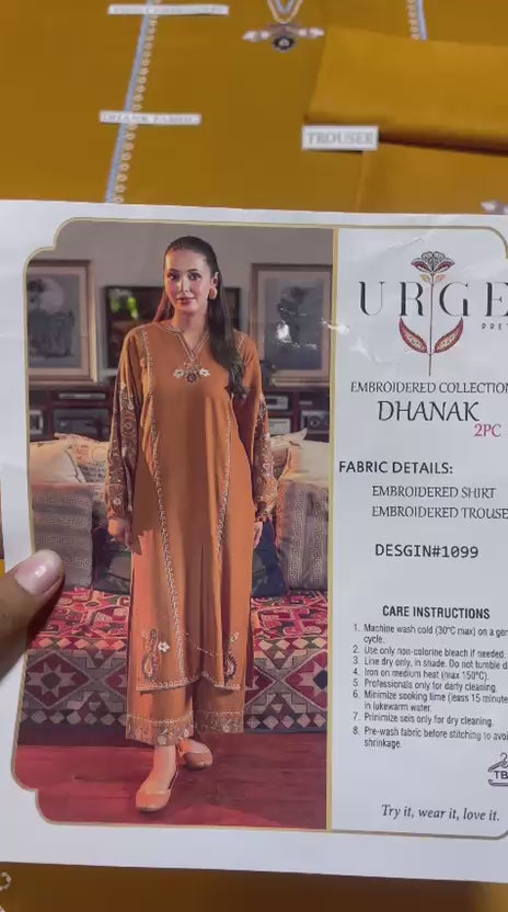 PURE DHANAK EMBROIDERED 2PC SUIT