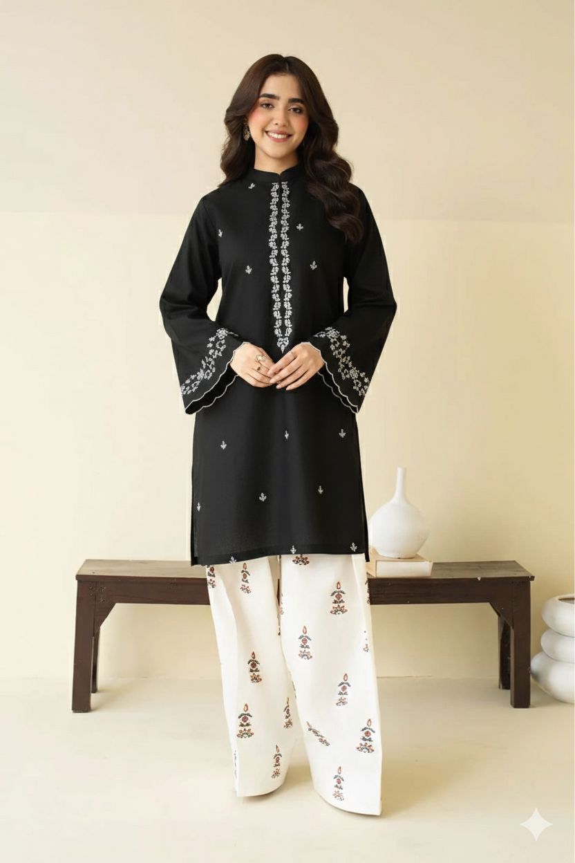PURE DHANAK EMBROIDERED 2PC SUIT