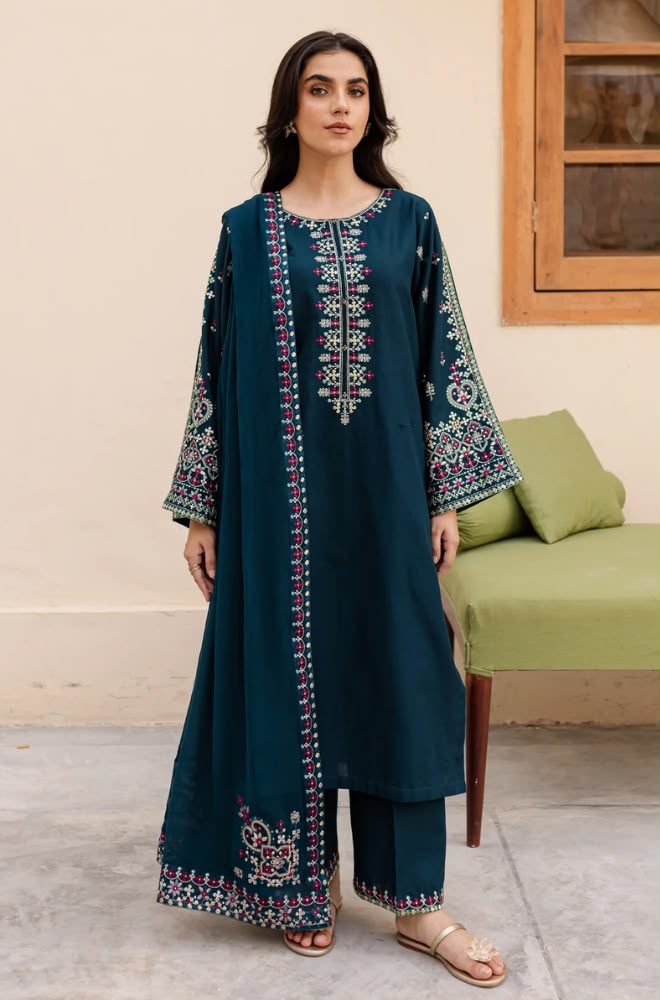 URGE — WINTER COLLECTION 2026–27
Pure Dhanak 3-Piece Embroidered Suit
