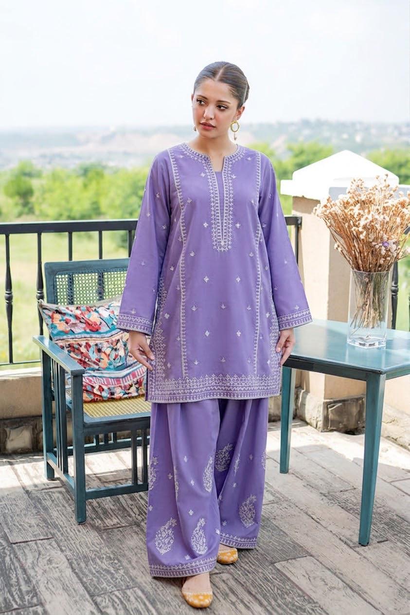 PURE DHANAK EMBROIDERED 2PC SUIT