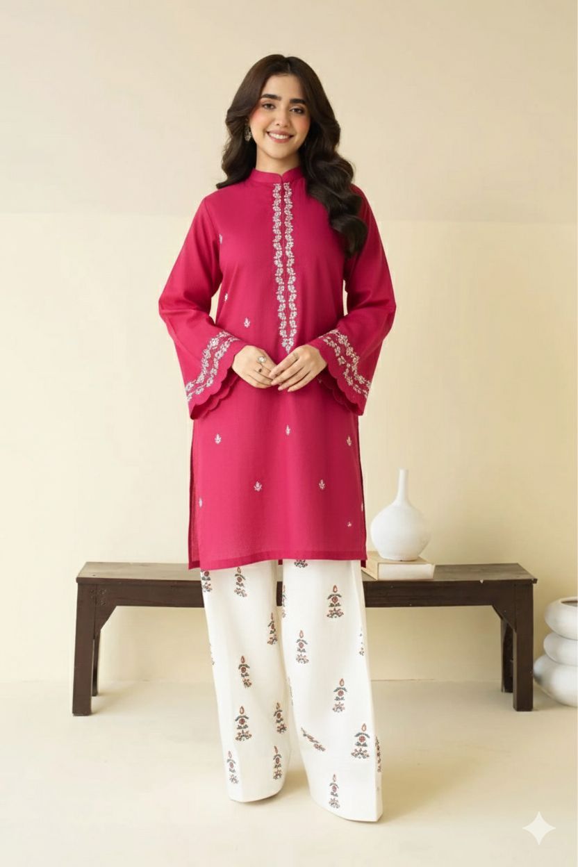 PURE DHANAK EMBROIDERED 2PC SUIT
