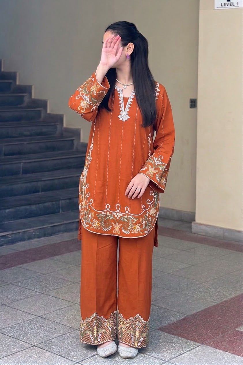 PURE DHANAK EMBROIDERED 2PC SUIT