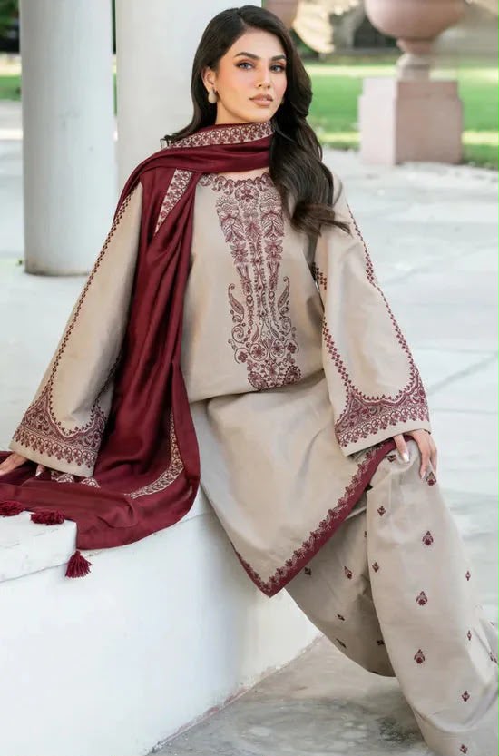 URGE — WINTER COLLECTION 2026–27
Pure Dhanak 3-Piece Embroidered Suit