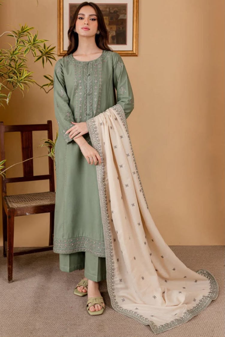 URGE — WINTER COLLECTION 2026–27
Pure Dhanak 3-Piece Embroidered Suit