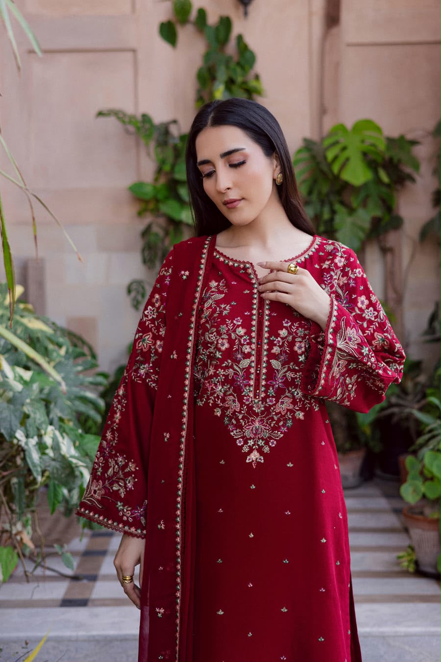 URGE — WINTER COLLECTION 2026–27
Pure Dhanak 3-Piece Embroidered Suit