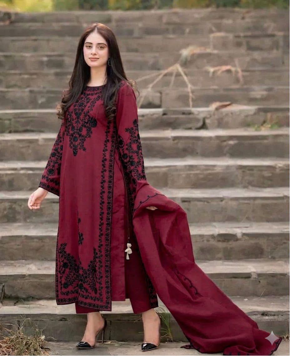 URGE — WINTER COLLECTION 2026–27
Pure Dhanak 3-Piece Embroidered Suit