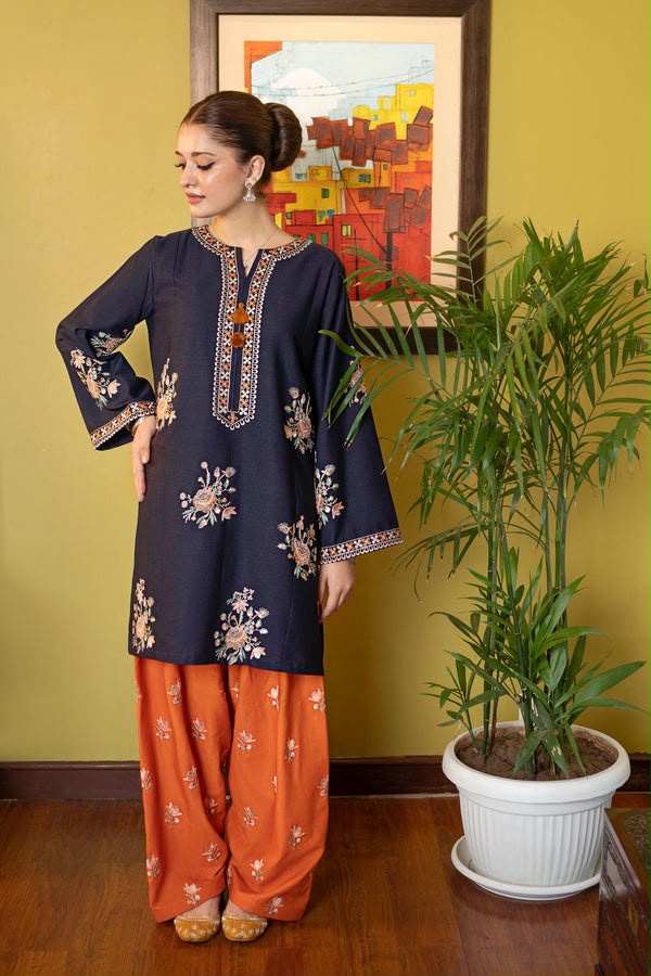 PURE DHANAK EMBROIDERED 2PC SUIT