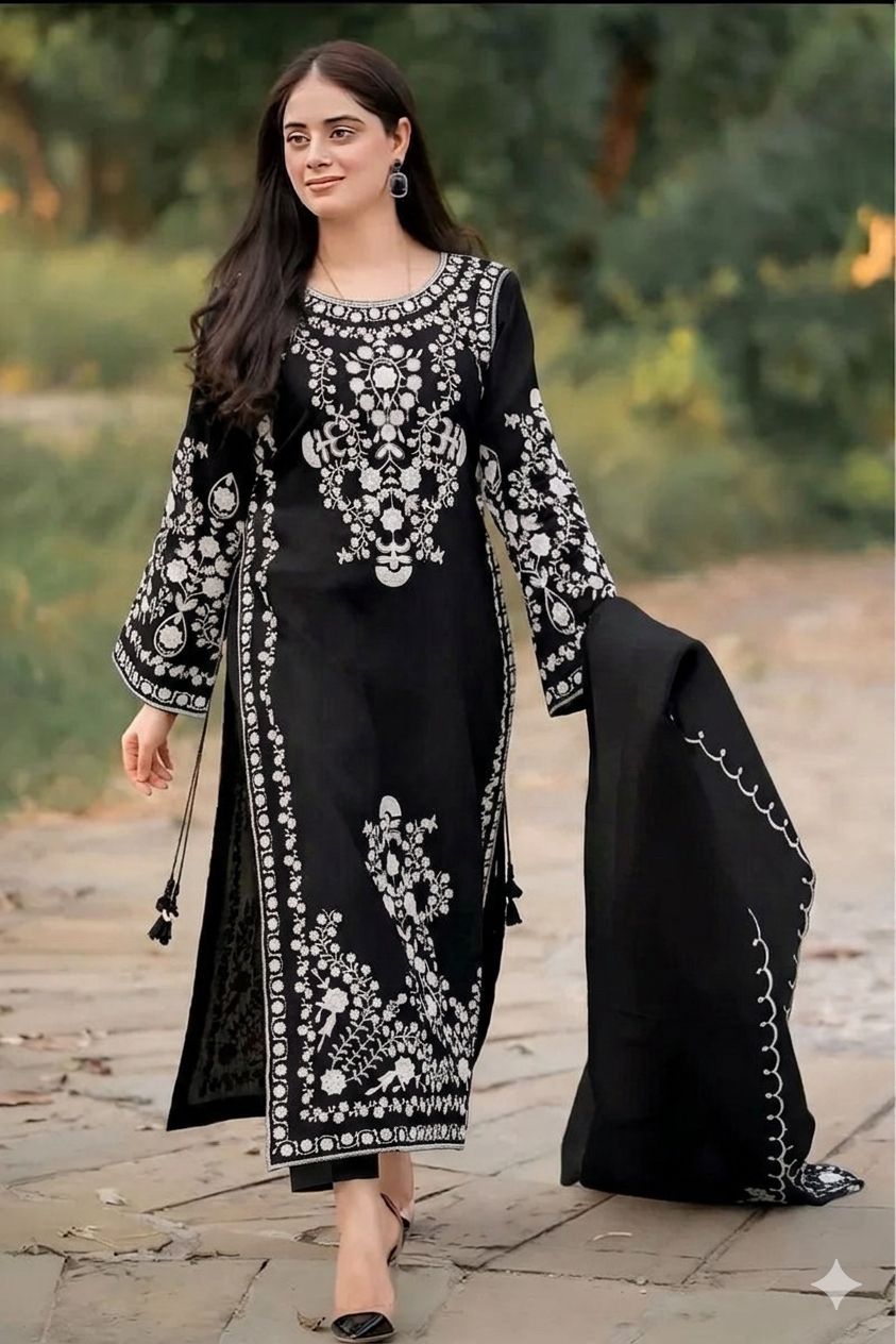 URGE — WINTER COLLECTION 2026–27
Pure Dhanak 3-Piece Embroidered Suit