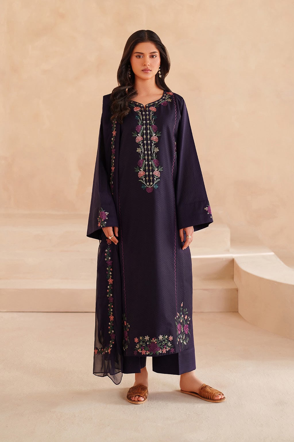 URGE — WINTER COLLECTION 2026–27
Pure Dhanak 3-Piece Embroidered Suit