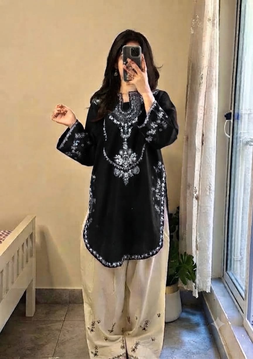 PURE DHANAK EMBROIDERED 2PC SUIT