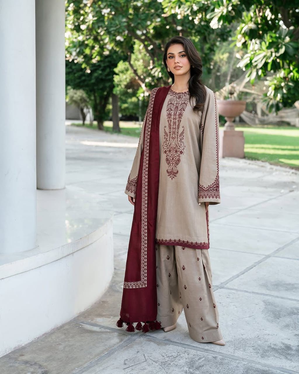 URGE — WINTER COLLECTION 2026–27
Pure Dhanak 3-Piece Embroidered Suit