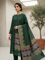 BAROSHA JACQUARD PASHMINA WOOL SHAWL WITH MARINA DHANAK | UNSTITCHED 3PC