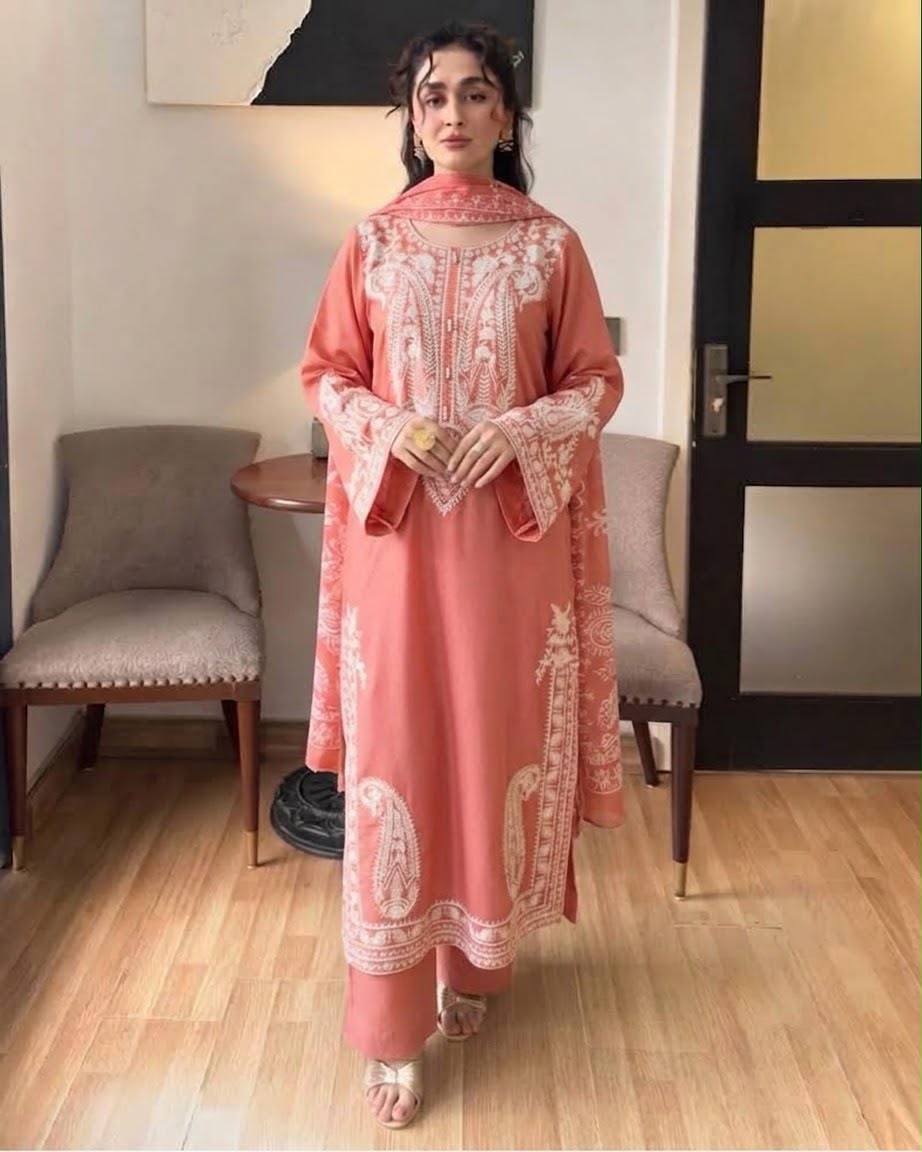 URGE — WINTER COLLECTION 2026–27
Pure Dhanak 3-Piece Embroidered Suit