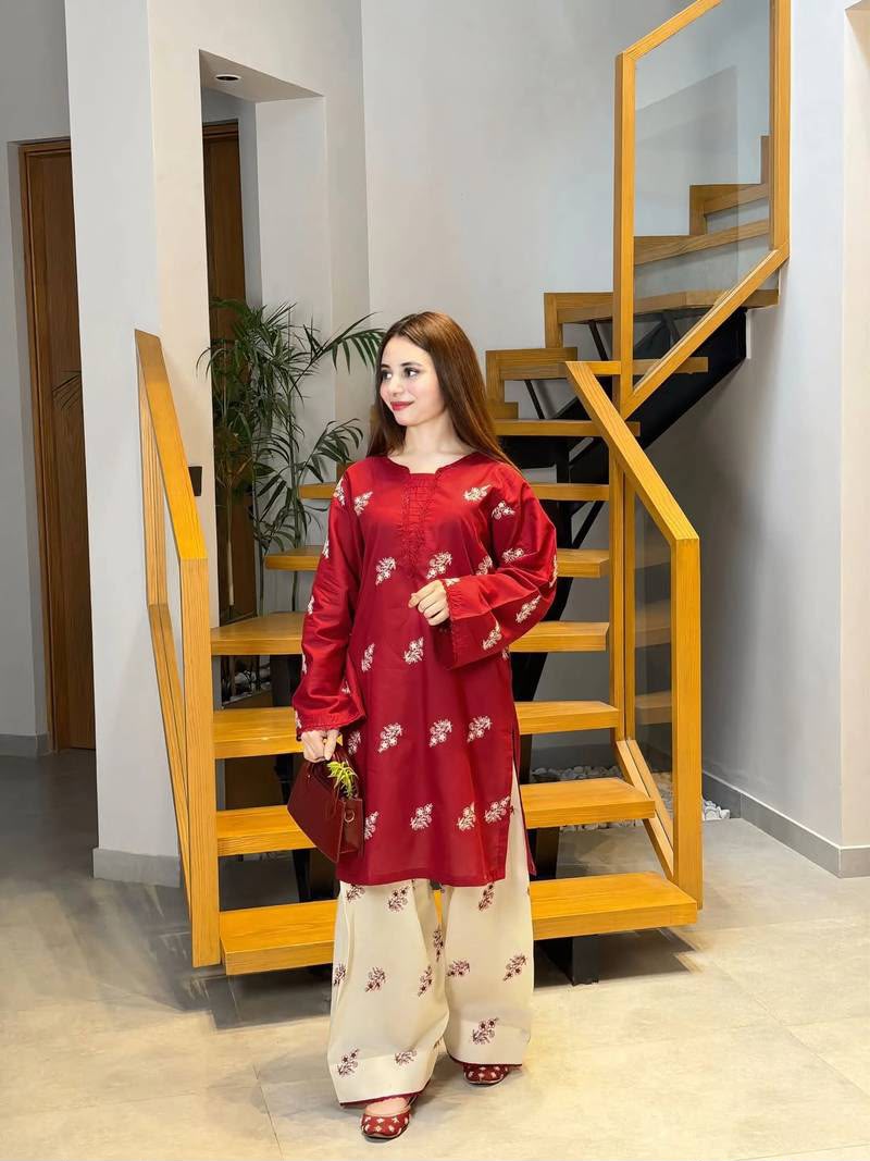 PURE DHANAK EMBROIDERED 2PC SUIT