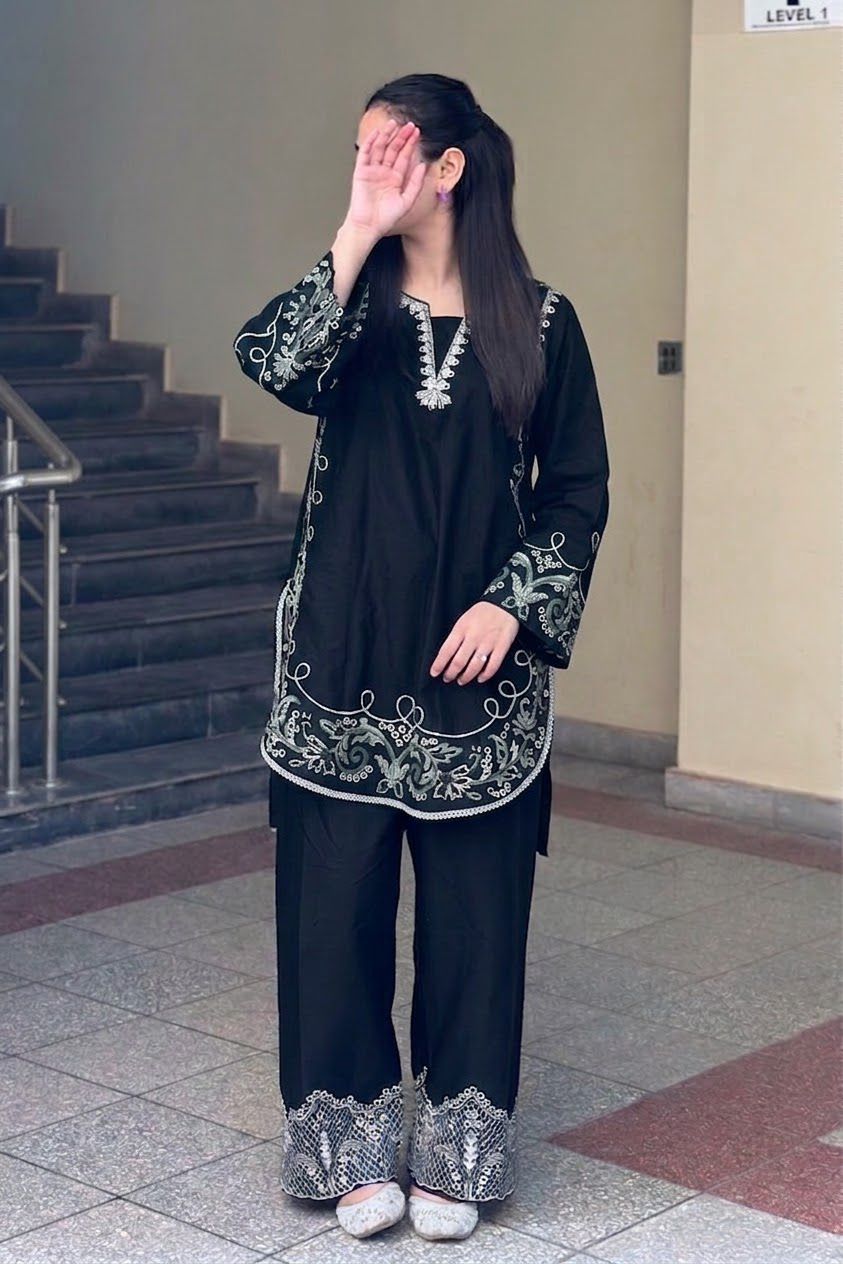 PURE DHANAK EMBROIDERED 2PC SUIT