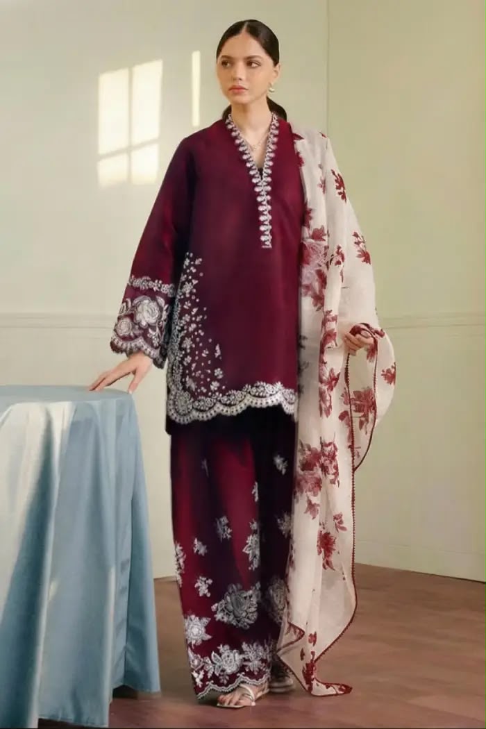 URGE — WINTER COLLECTION 2026–27
Pure Dhanak 3-Piece Embroidered Suit