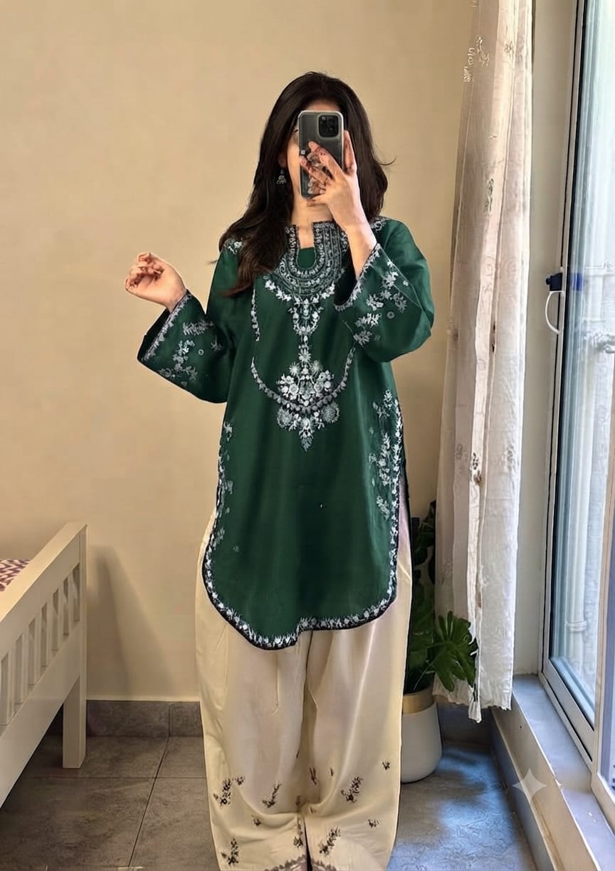 PURE DHANAK EMBROIDERED 2PC SUIT