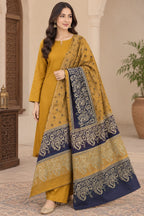 BAROSHA JACQUARD PASHMINA WOOL SHAWL WITH MARINA DHANAK | UNSTITCHED 3PC