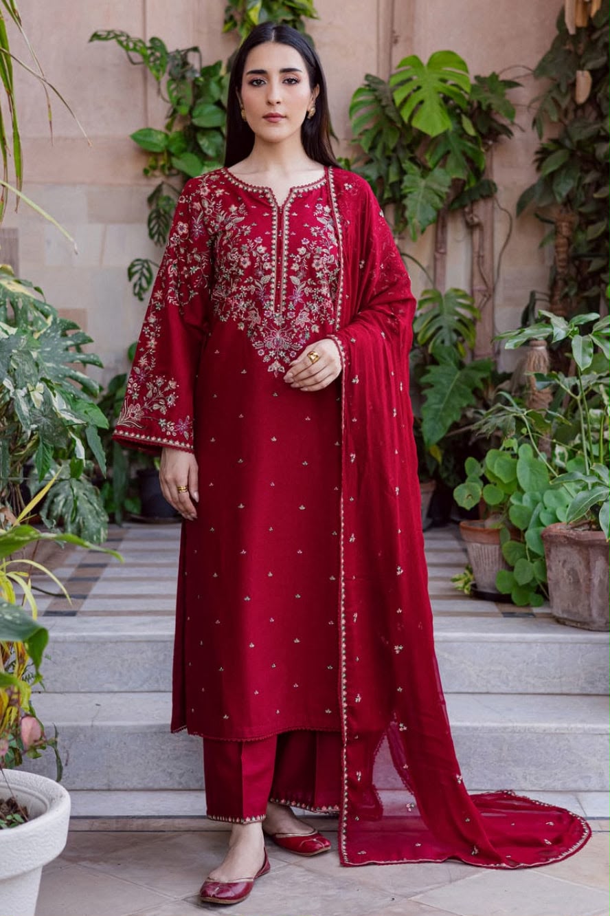 URGE — WINTER COLLECTION 2026–27
Pure Dhanak 3-Piece Embroidered Suit
