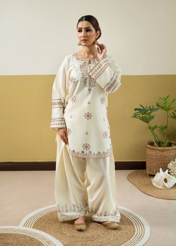 PURE DHANAK EMBROIDERED 2PC SUIT