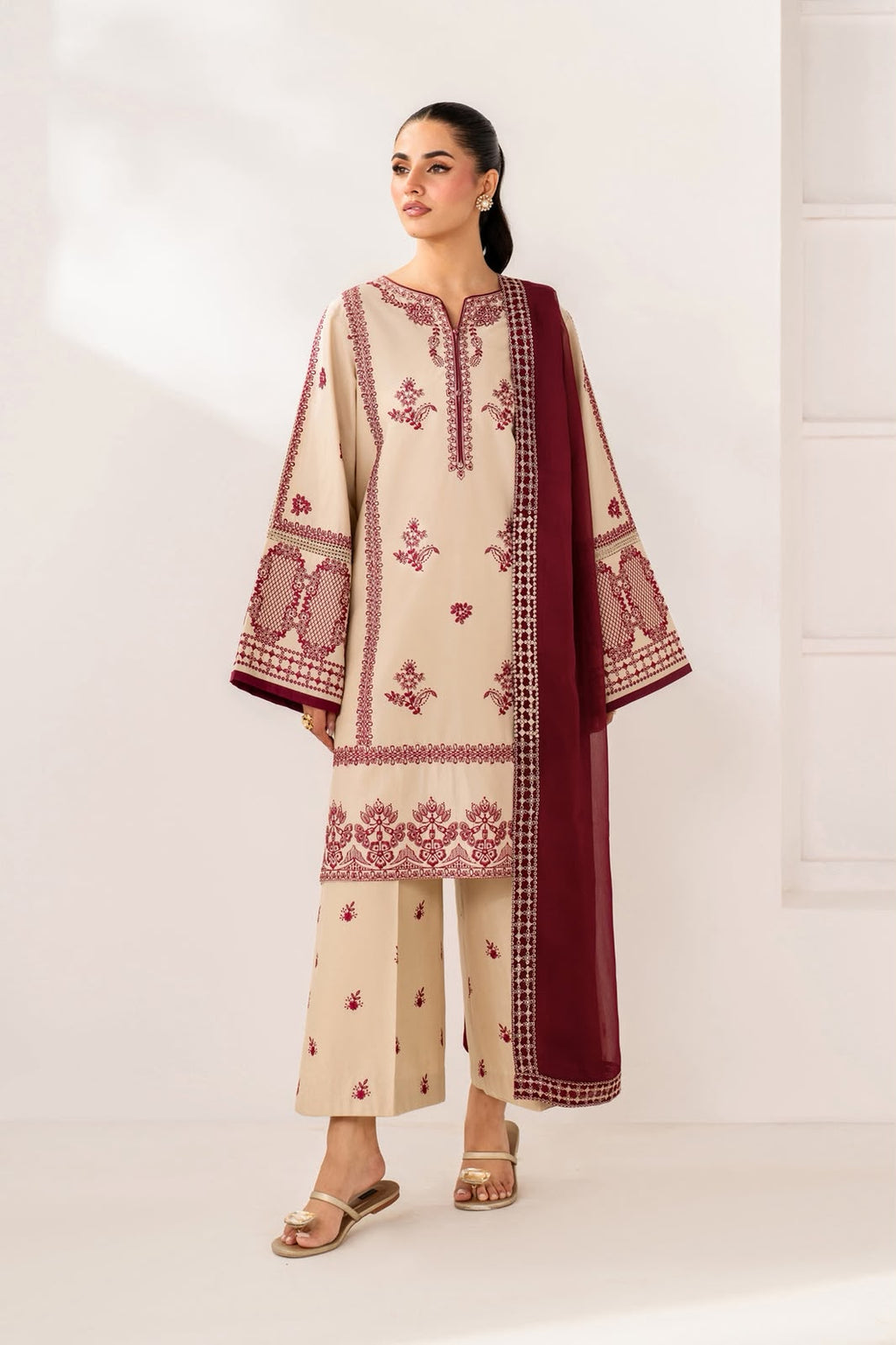URGE — WINTER COLLECTION 2026–27
Pure Dhanak 3-Piece Embroidered Suit
