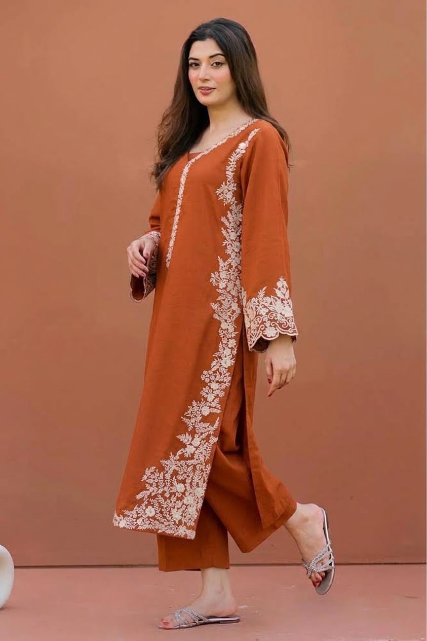 ASLING WINTER COLLECTION |
Pure Dhanak Embroidered |2-Piece Suit