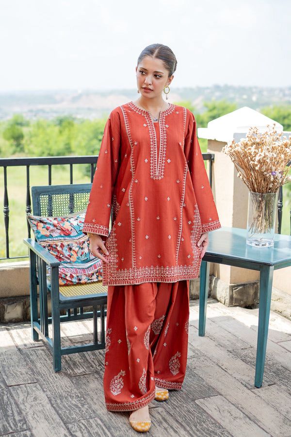 PURE DHANAK EMBROIDERED 2PC SUIT