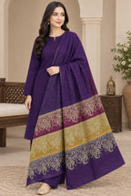 BAROSHA JACQUARD PASHMINA WOOL SHAWL WITH MARINA DHANAK | UNSTITCHED 3PC