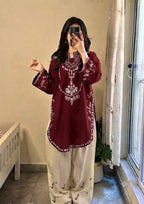 PURE DHANAK EMBROIDERED 2PC SUIT