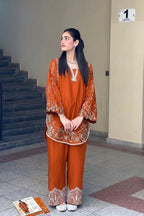 PURE DHANAK EMBROIDERED 2PC SUIT