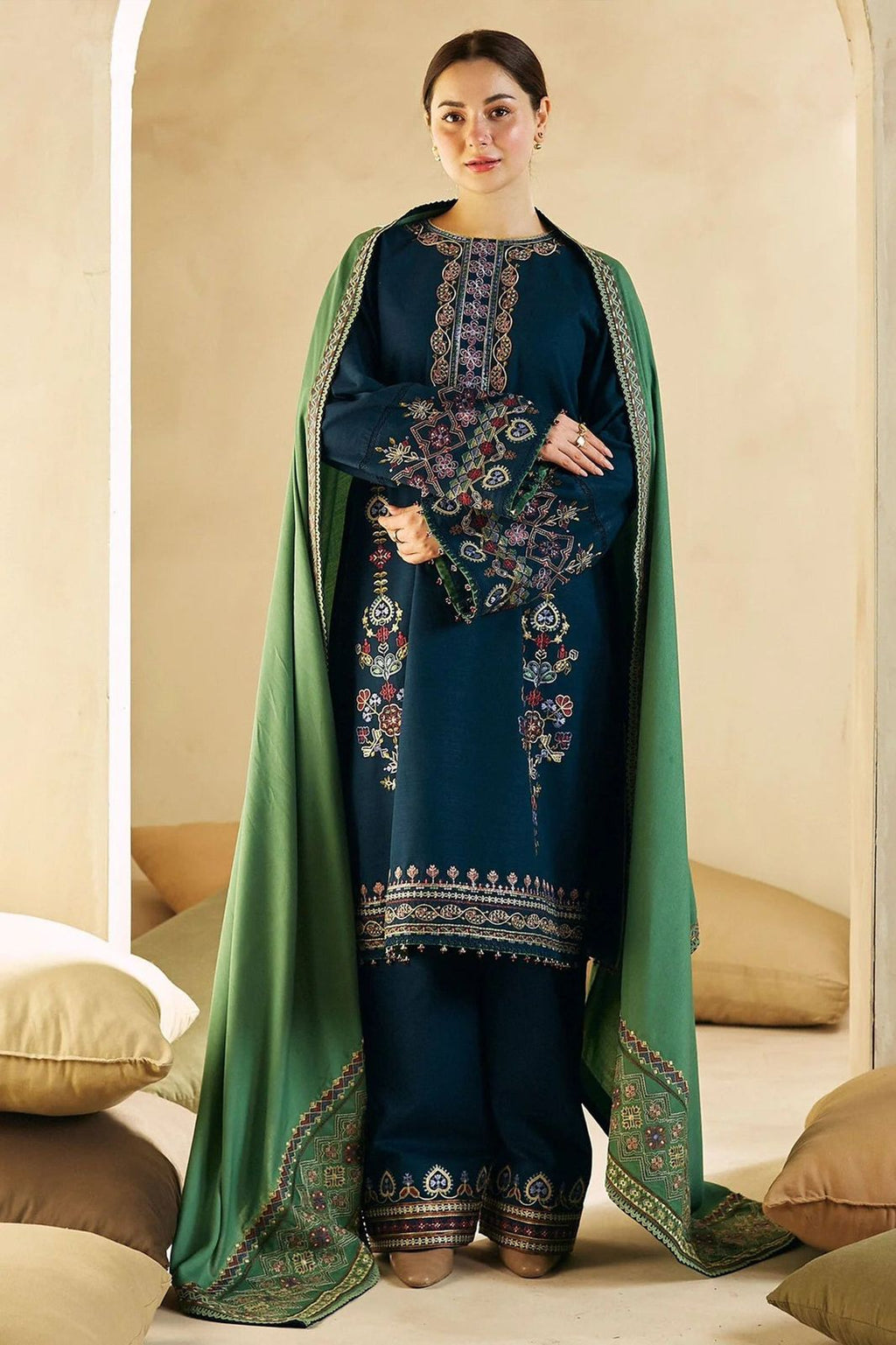 URGE — WINTER COLLECTION 2026–27
Pure Dhanak 3-Piece Embroidered Suit