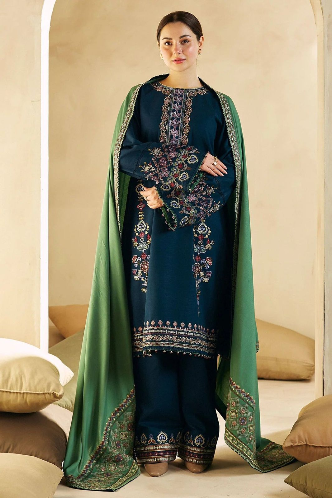 URGE — WINTER COLLECTION 2026–27
Pure Dhanak 3-Piece Embroidered Suit