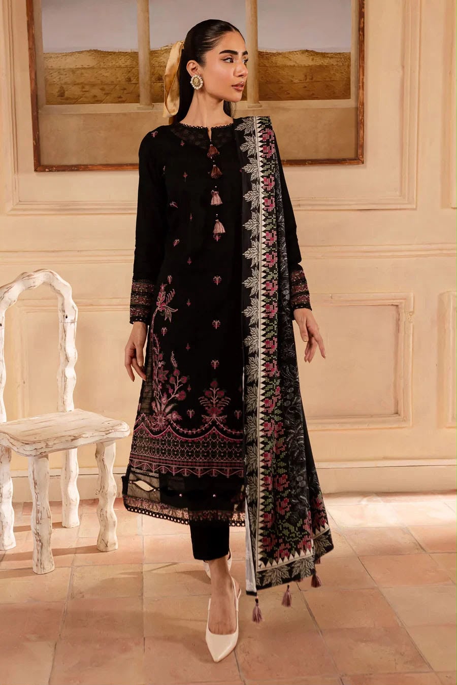 URGE — WINTER COLLECTION 2026–27
Pure Dhanak 3-Piece Embroidered Suit