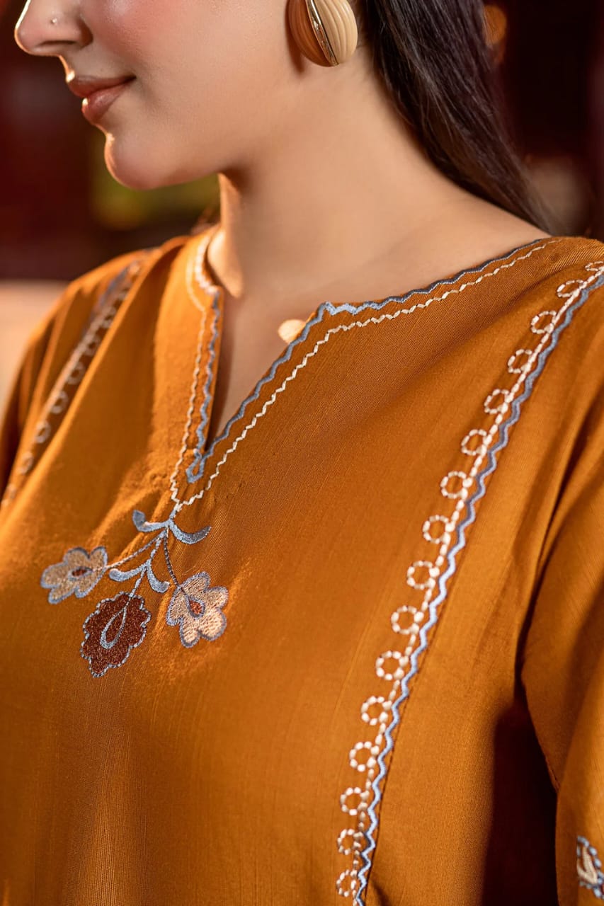 PURE DHANAK EMBROIDERED 2PC SUIT