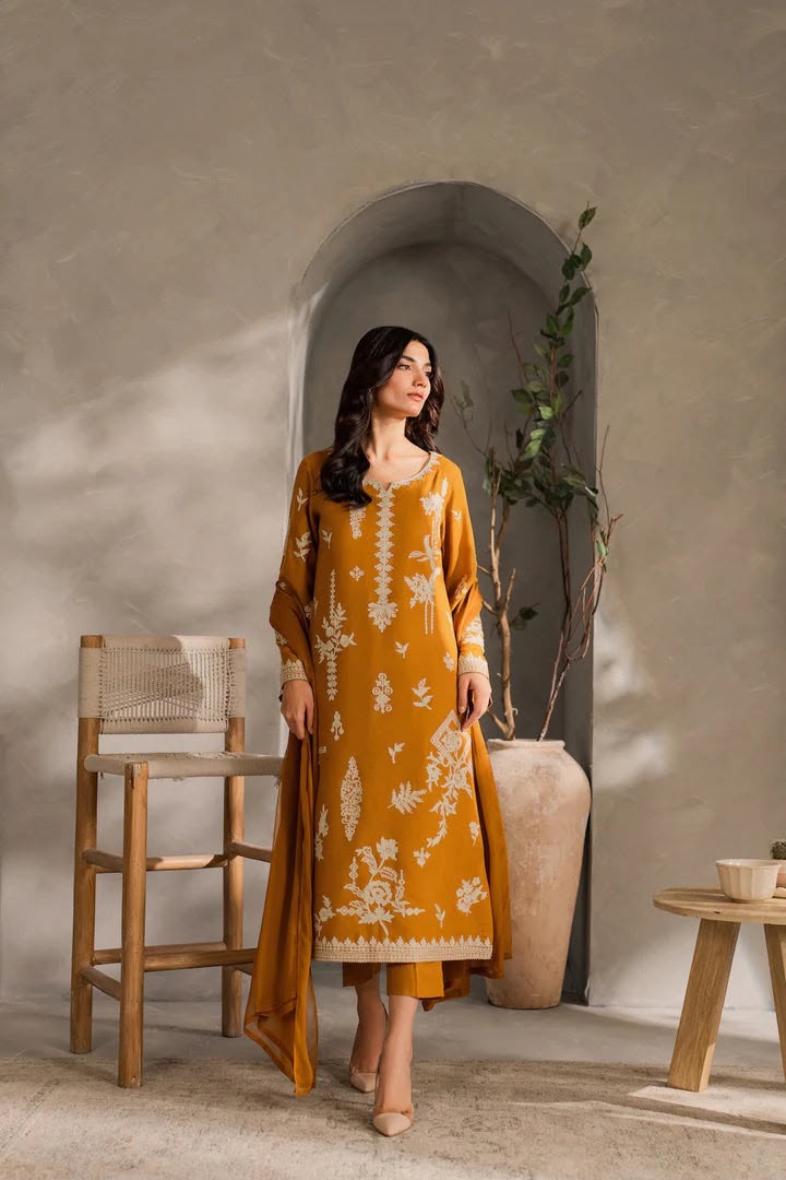 URGE — WINTER COLLECTION 2026–27
Pure Dhanak 3-Piece Embroidered Suit