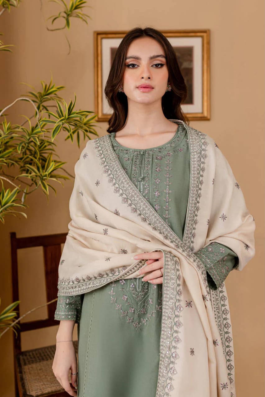URGE — WINTER COLLECTION 2026–27
Pure Dhanak 3-Piece Embroidered Suit