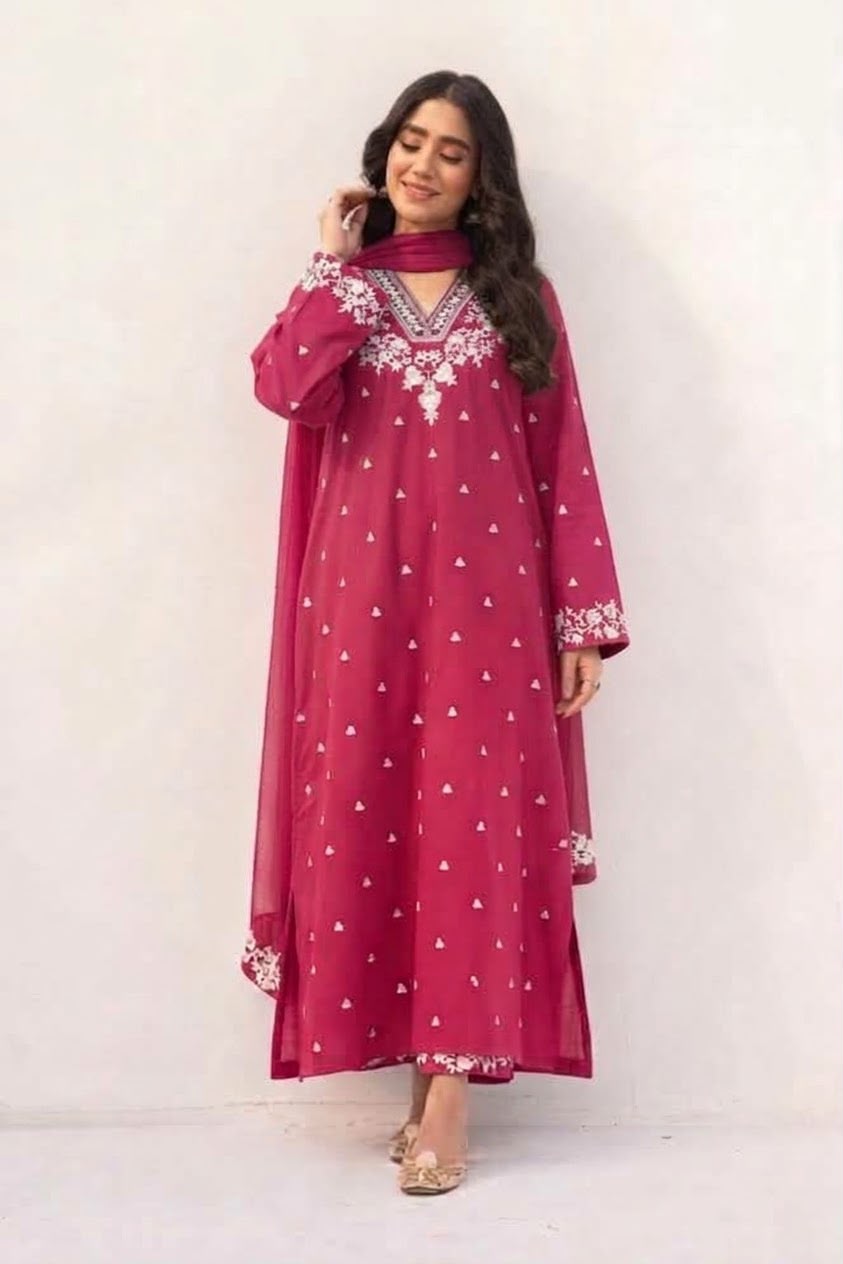 URGE — WINTER COLLECTION 2026–27
Pure Dhanak 3-Piece Embroidered Suit