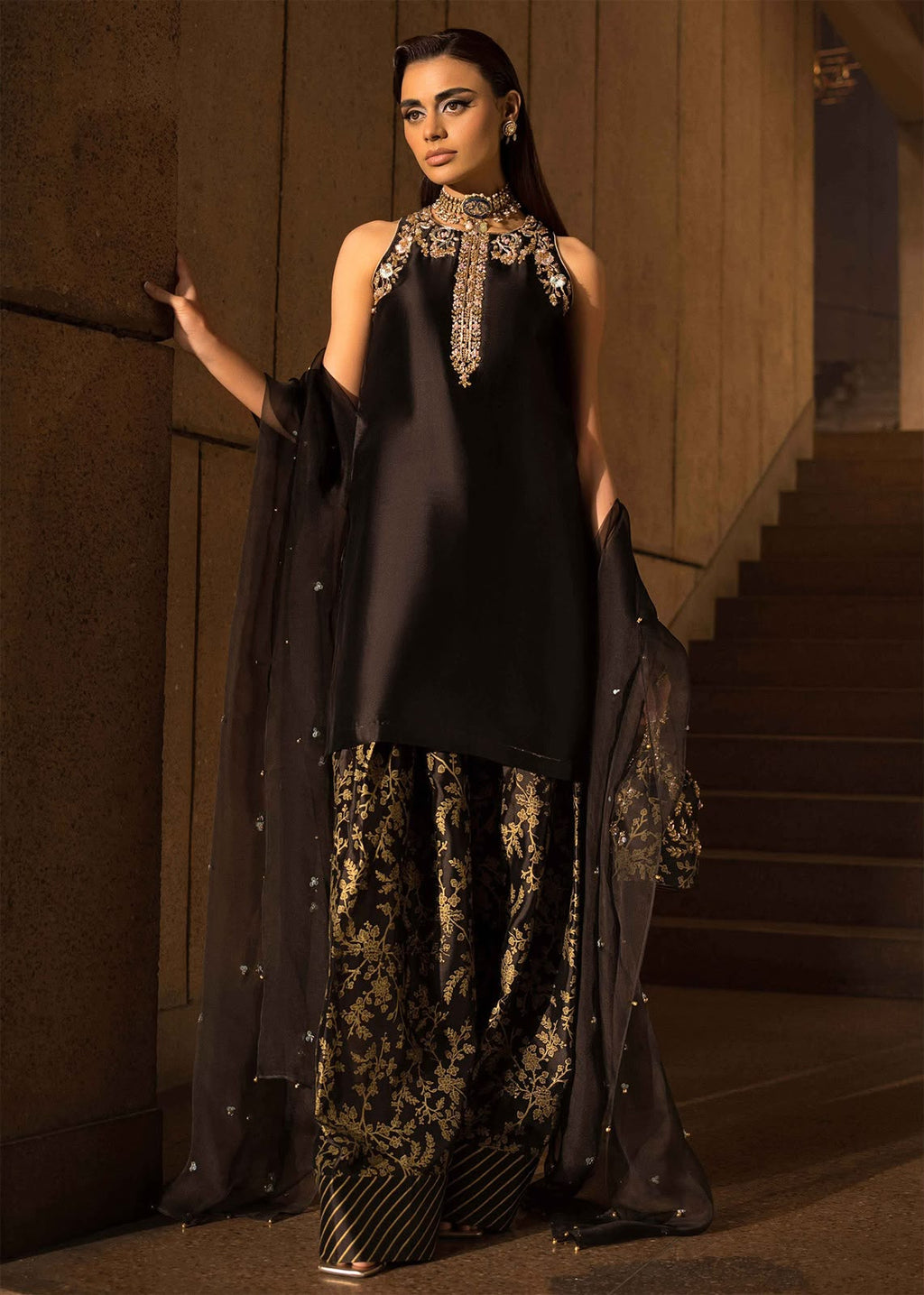 JAZMINE – BLACK QUEEN | LUXURY EMBROIDERED 3PC