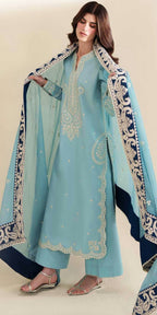 ZAIB — WINTER COLLECTION 2026 
3-PIECE DHANAK EMBROIDERED SUIT
Brand Code: 3548